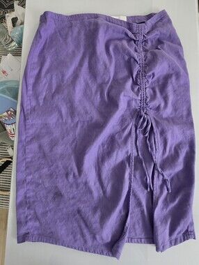 Anthropologie Lavender Ruched-Front Pencil Skirt